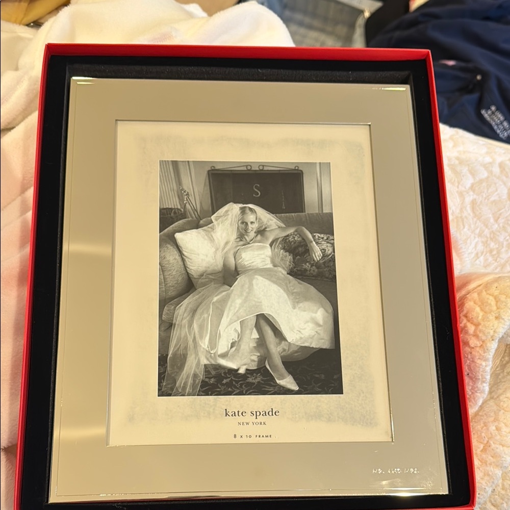 kate spade New York Black Photo Frame with Red Box Accent